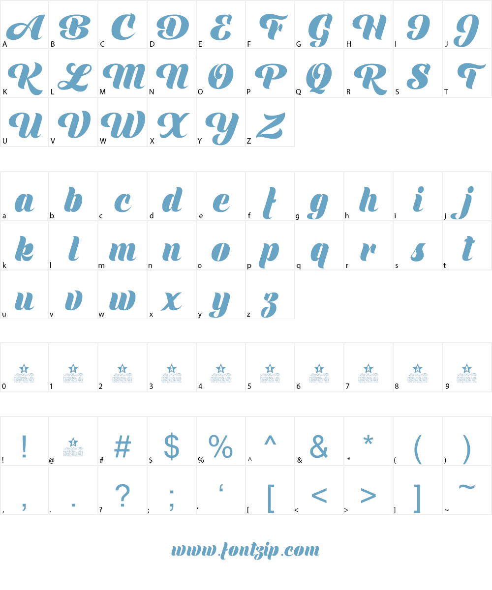 Shine Personal Use Font Character